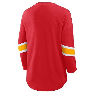 Women's Fanatics Red Kansas City Chiefs Redzone 3/4-Sleeve T-Shirt