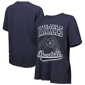 Women's Majestic Threads Navy New York Yankees Oversized First Base T-Shirt