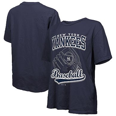 Women's Majestic Threads Navy New York Yankees Oversized First Base T-Shirt