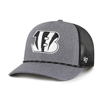 Men's '47 Heather Charcoal Cincinnati Bengals Carbon Rope Trucker Adjustable Hat