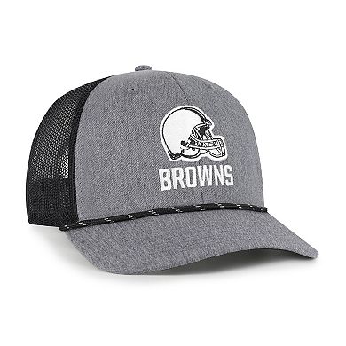 Men's '47 Heather Charcoal Cleveland Browns Carbon Rope Trucker Adjustable Hat