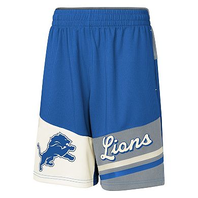 Youth Blue Detroit Lions Fandemonium Mesh Shorts