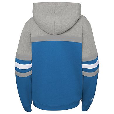 Youth Mitchell & Ness Blue Detroit Lions Throwback Head Coach Pullover Hoodie