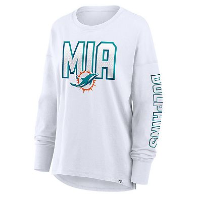 Women's Fanatics White Miami Dolphins Hometown Legacy Long Sleeve T-Shirt