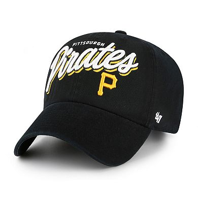 Women's '47 Black Pittsburgh Pirates Ariana Clean Up Adjustable Hat