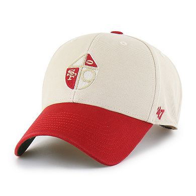 Men's '47 Cream/Scarlet San Francisco 49ers Fairfield MVP Throwback Adjustable Hat