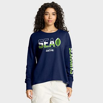Women's Fanatics College Navy Seattle Seahawks Hometown Legacy Long Sleeve T-Shirt