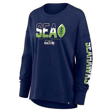 Women's Fanatics College Navy Seattle Seahawks Hometown Legacy Long Sleeve T-Shirt