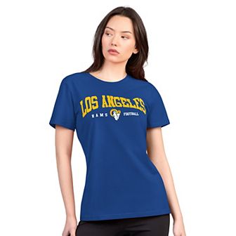 Women's G-III 4Her by Carl Banks Royal Los Angeles Rams Super-Slim Lightweight Winning Crew T-Shirt