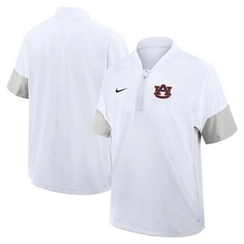 Men's Nike White Auburn Tigers 2025 Sideline Coaches Lightweight Short Sleeve Jacket