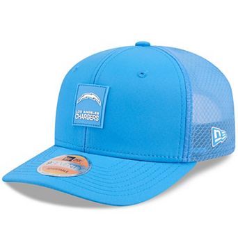 Men's New Era Powder Blue Los Angeles Chargers 2025 Sideline 9SEVENTY Trucker Adjustable Hat