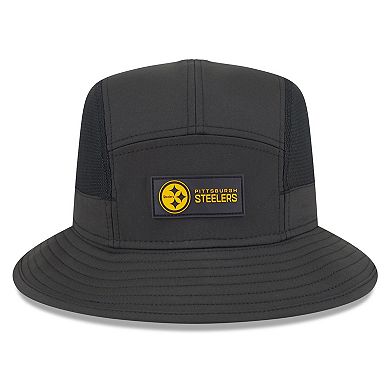 Men's New Era Black Pittsburgh Steelers 2025 Sideline Bucket Hat