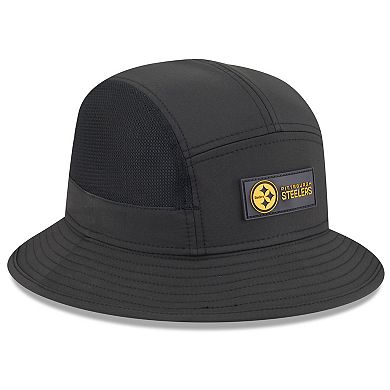 Men's New Era Black Pittsburgh Steelers 2025 Sideline Bucket Hat