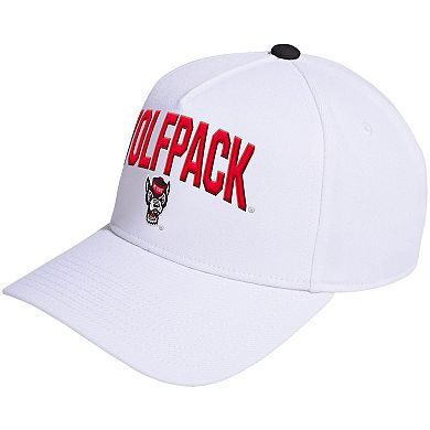 Unisex adidas White NC State Wolfpack Locker Room A-Frame Adjustable Hat