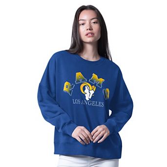 Women's G-III 4Her by Carl Banks Royal Los Angeles Rams Oversized Feud Sweatshirt