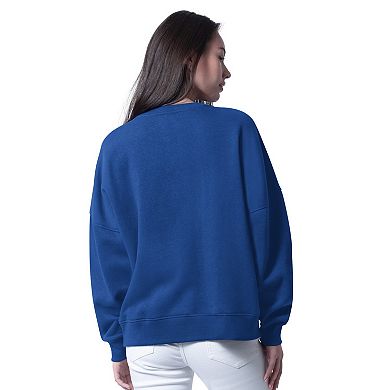 Women's G-III 4Her by Carl Banks Royal Los Angeles Rams Oversized Feud Sweatshirt