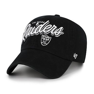 Women's '47 Black Las Vegas Raiders Ariana Clean Up Adjustable Hat
