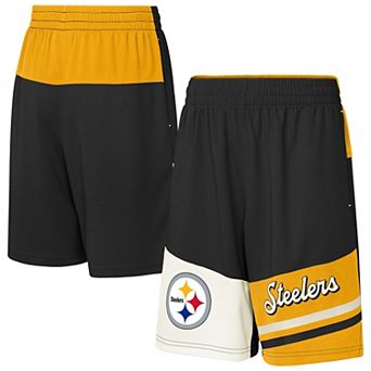 Youth Black Pittsburgh Steelers Fandemonium Mesh Shorts