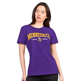 Women's G-III 4Her by Carl Banks Purple Minnesota Vikings Super-Slim Lightweight Winning Crew T-Shirt