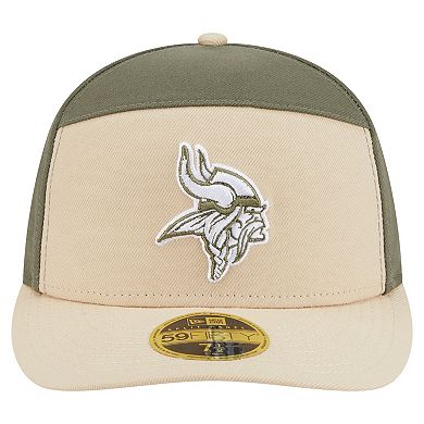 Men's New Era Light Beige/Olive Minnesota Vikings Two-Tone Color Pack Split Panel 59FIFTY Fitted Hat