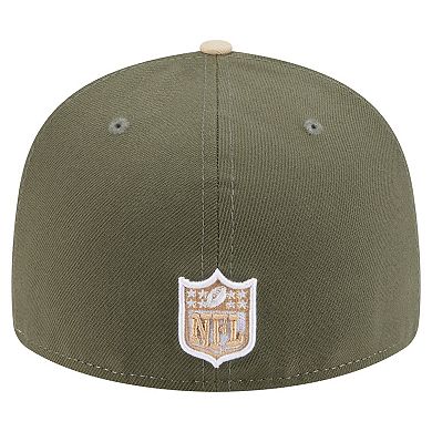 Men's New Era Light Beige/Olive Minnesota Vikings Two-Tone Color Pack Split Panel 59FIFTY Fitted Hat