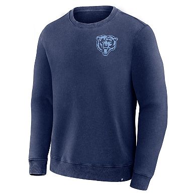 Men's Fanatics Navy Chicago Bears Deep Route Pullover Sweatshirt