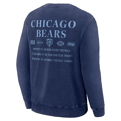 Men's Fanatics Navy Chicago Bears Deep Route Pullover Sweatshirt