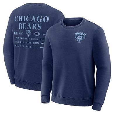 Men's Fanatics Navy Chicago Bears Deep Route Pullover Sweatshirt