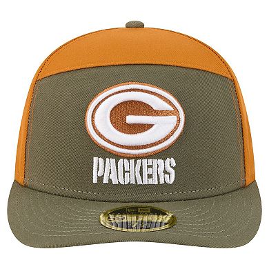 Men's New Era Olive/Brown Green Bay Packers Two-Tone Color Pack Split Panel 59FIFTY Fitted Hat