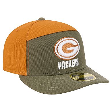 Men's New Era Olive/Brown Green Bay Packers Two-Tone Color Pack Split Panel 59FIFTY Fitted Hat