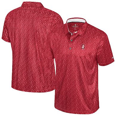 Men's Colosseum Cardinal Stanford Cardinal Football Print Polo
