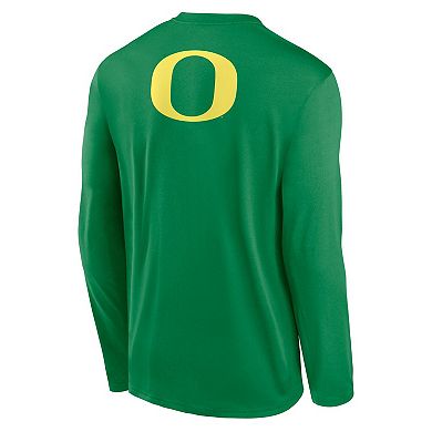 Men's Nike Green Oregon Ducks Primetime Campus 2-Hit Legend Long Sleeve T-Shirt