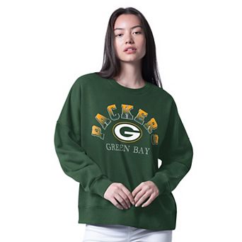 Women's G-III 4Her by Carl Banks Green Green Bay Packers Oversized Feud Sweatshirt