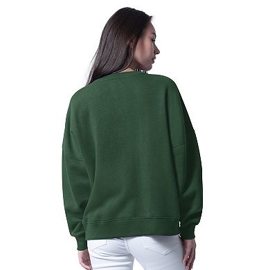 Women's G-III 4Her by Carl Banks Green Green Bay Packers Oversized Feud Sweatshirt