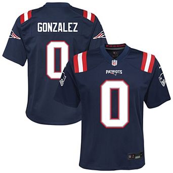 Youth Nike Christian Gonzalez Navy New England Patriots Game Jersey