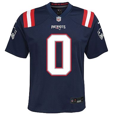 Youth Nike Christian Gonzalez Navy New England Patriots Game Jersey
