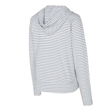 Men's Concepts Sport White/Gray Indiana Hoosiers French Terry Striped V-Neck Pullover Hoodie