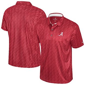 Men's Colosseum Crimson Alabama Crimson Tide Football Print Polo