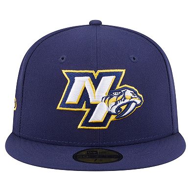Men's New Era Navy Nashville Predators Deceptor 59FIFTY Fitted Hat