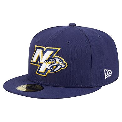 Men's New Era Navy Nashville Predators Deceptor 59FIFTY Fitted Hat