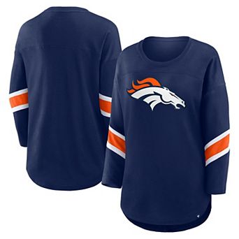 Women's Fanatics Navy Denver Broncos Redzone Clear Dimple Long Sleeve 3/4-Sleeve T-Shirt