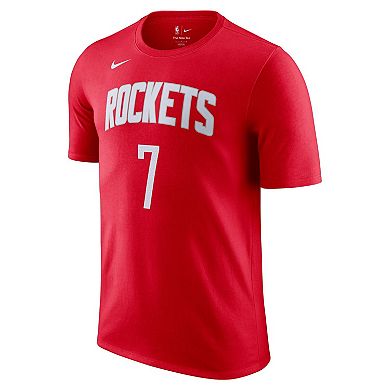 Men's Nike Kevin Durant Red Houston Rockets Icon Edition Name & Number T-Shirt
