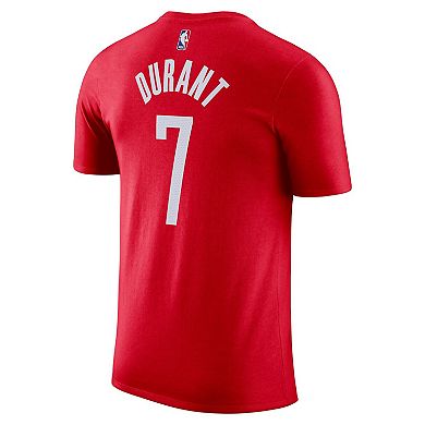Men's Nike Kevin Durant Red Houston Rockets Icon Edition Name & Number T-Shirt