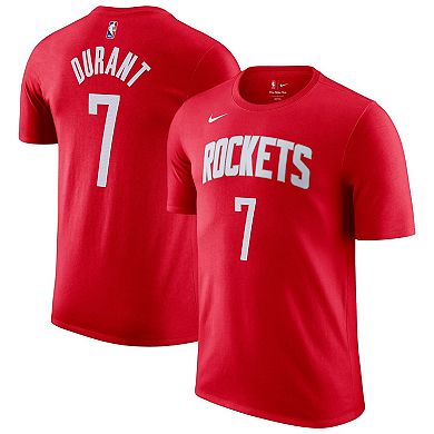 Men's Nike Kevin Durant Red Houston Rockets Icon Edition Name & Number T-Shirt