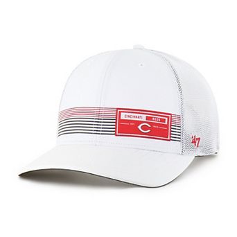 Men's '47 White Cincinnati Reds Rangefinder brrr Trucker Adjustable Hat
