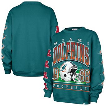Women's '47 Aqua Miami Dolphins Go Big Oversized Pullover Sweatshirt