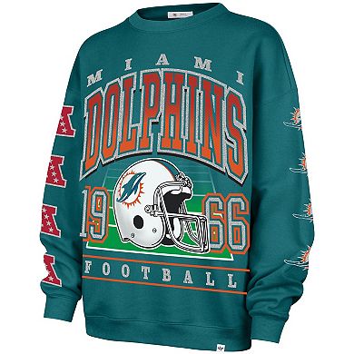 Women's '47 Aqua Miami Dolphins Go Big Oversized Pullover Sweatshirt