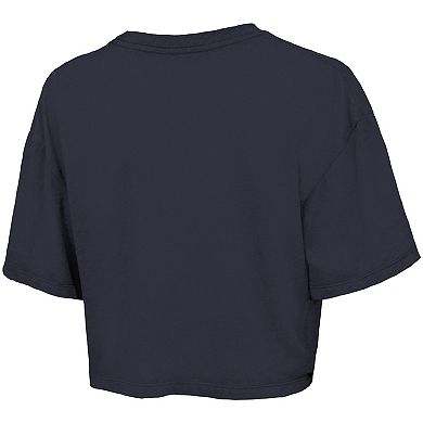 Women's Majestic Threads Navy Detroit Tigers Boxy Crop T-Shirt