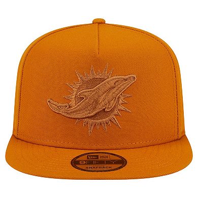 Men's New Era Brown Miami Dolphins Color Pack A-Frame 9FIFTY Snapback Hat