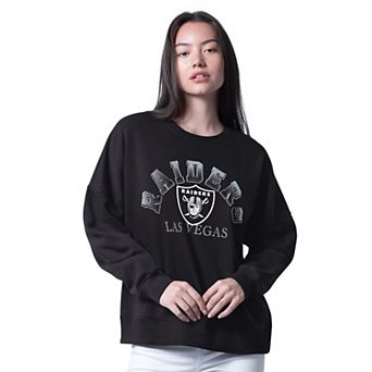 Women's G-III 4Her by Carl Banks Black Las Vegas Raiders Oversized Feud Sweatshirt